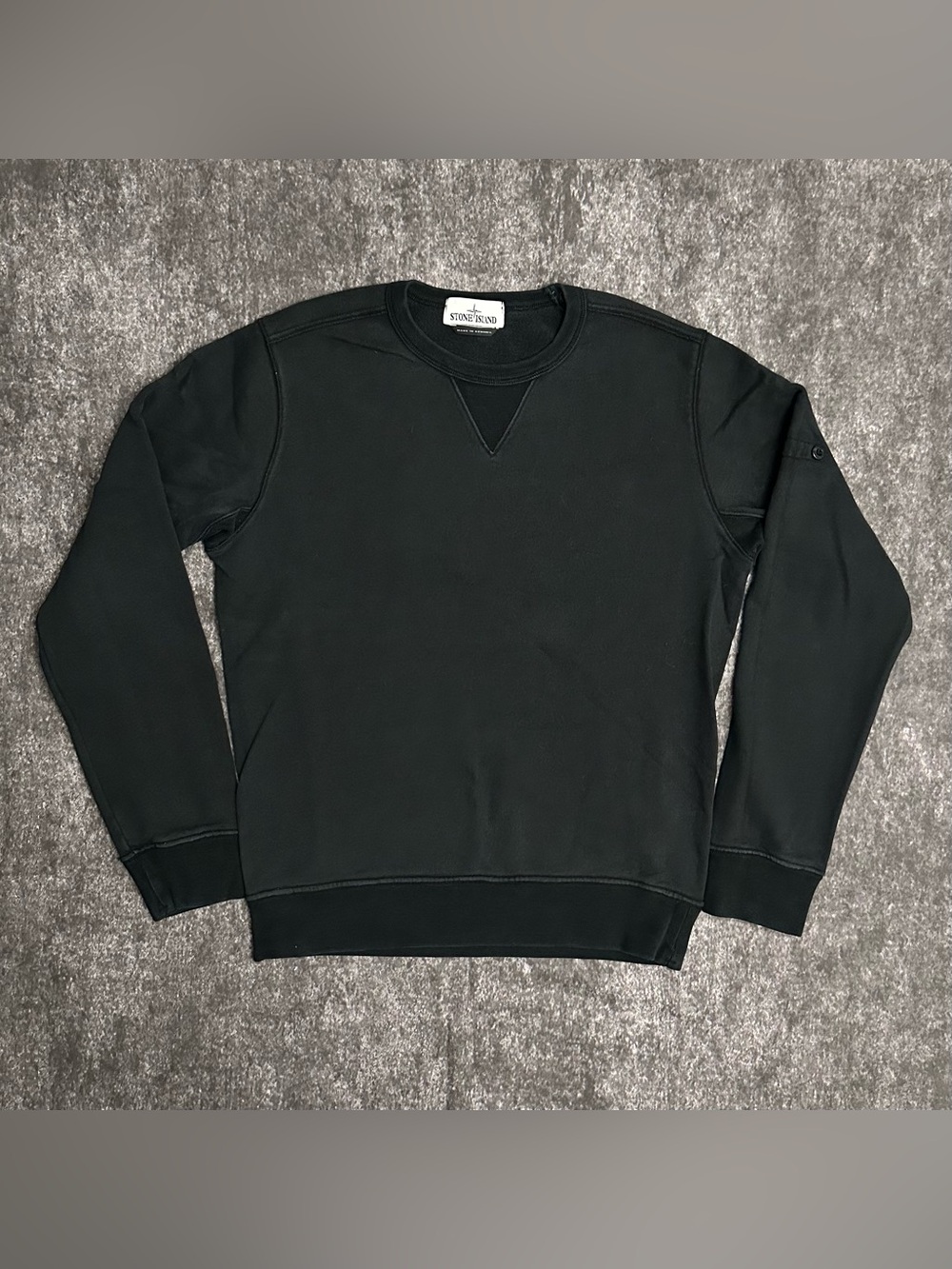 Stone Island Black Crewneck Sweatshirt S Made in Romania Certilogo CLG Authentic
